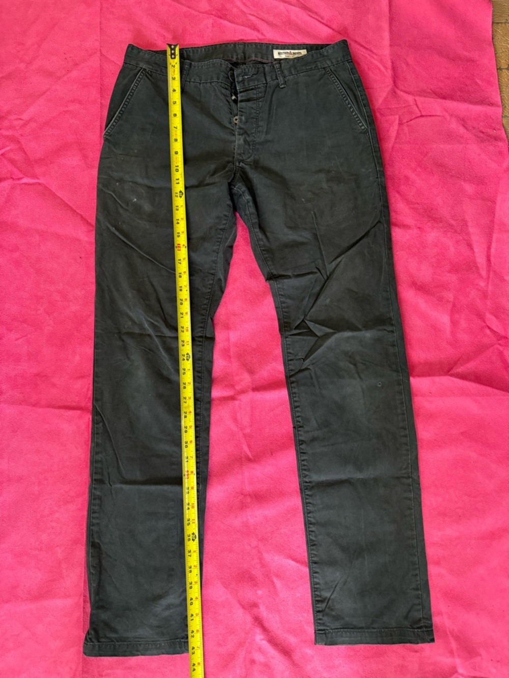Grown & Sewn Men's Black Straight Leg Chinos